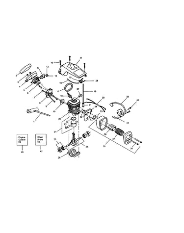 Cylinder/cylinder shield/crankshaft