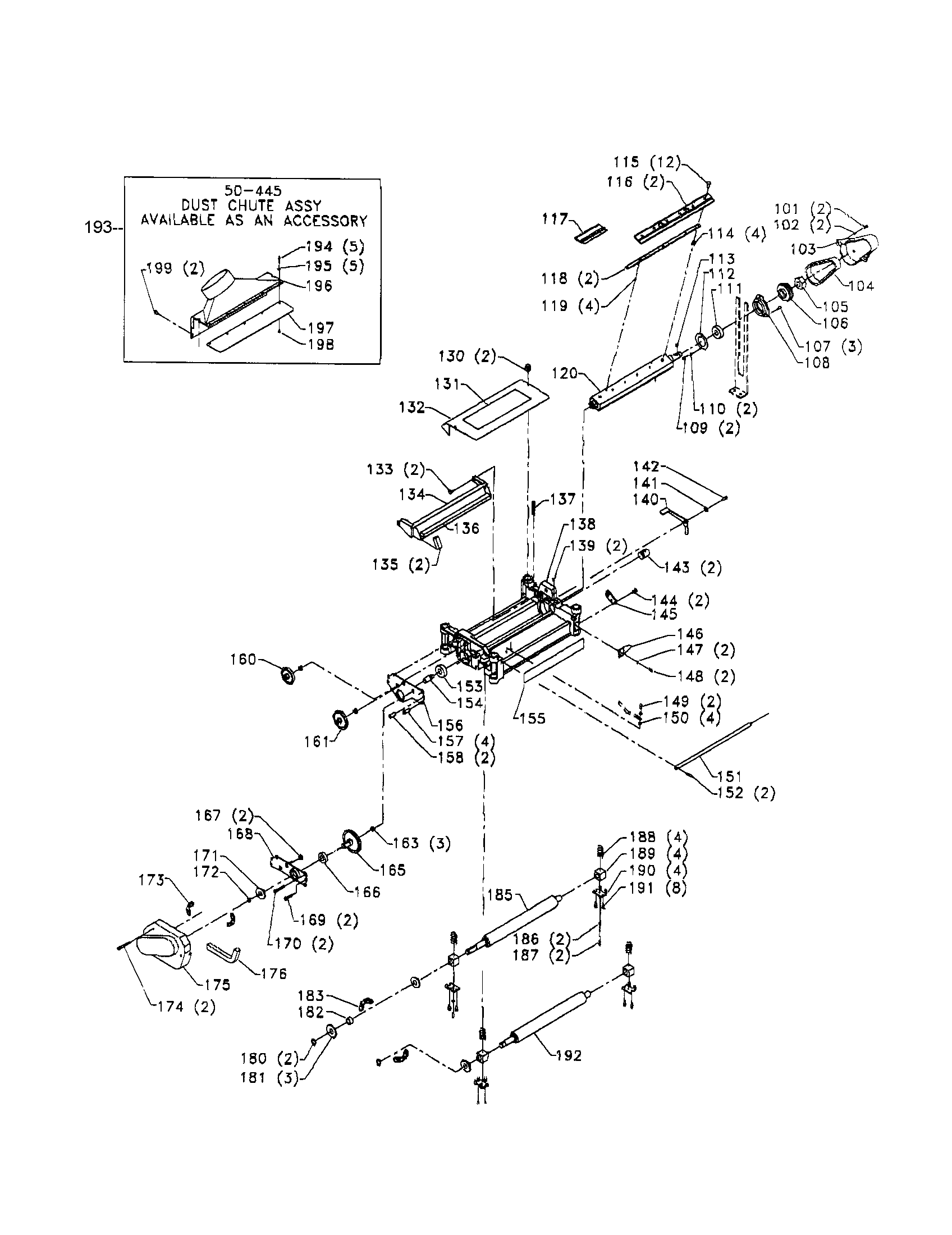 CUTTER HEAD/DUST CHUTE/GEARBOX