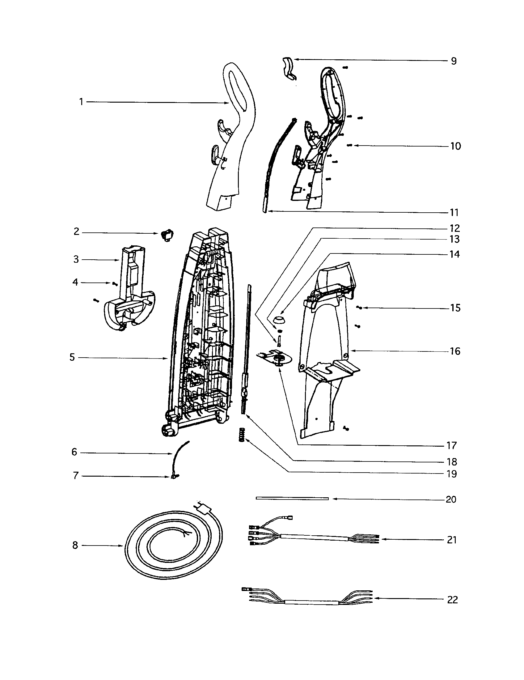 Handle/housing cord