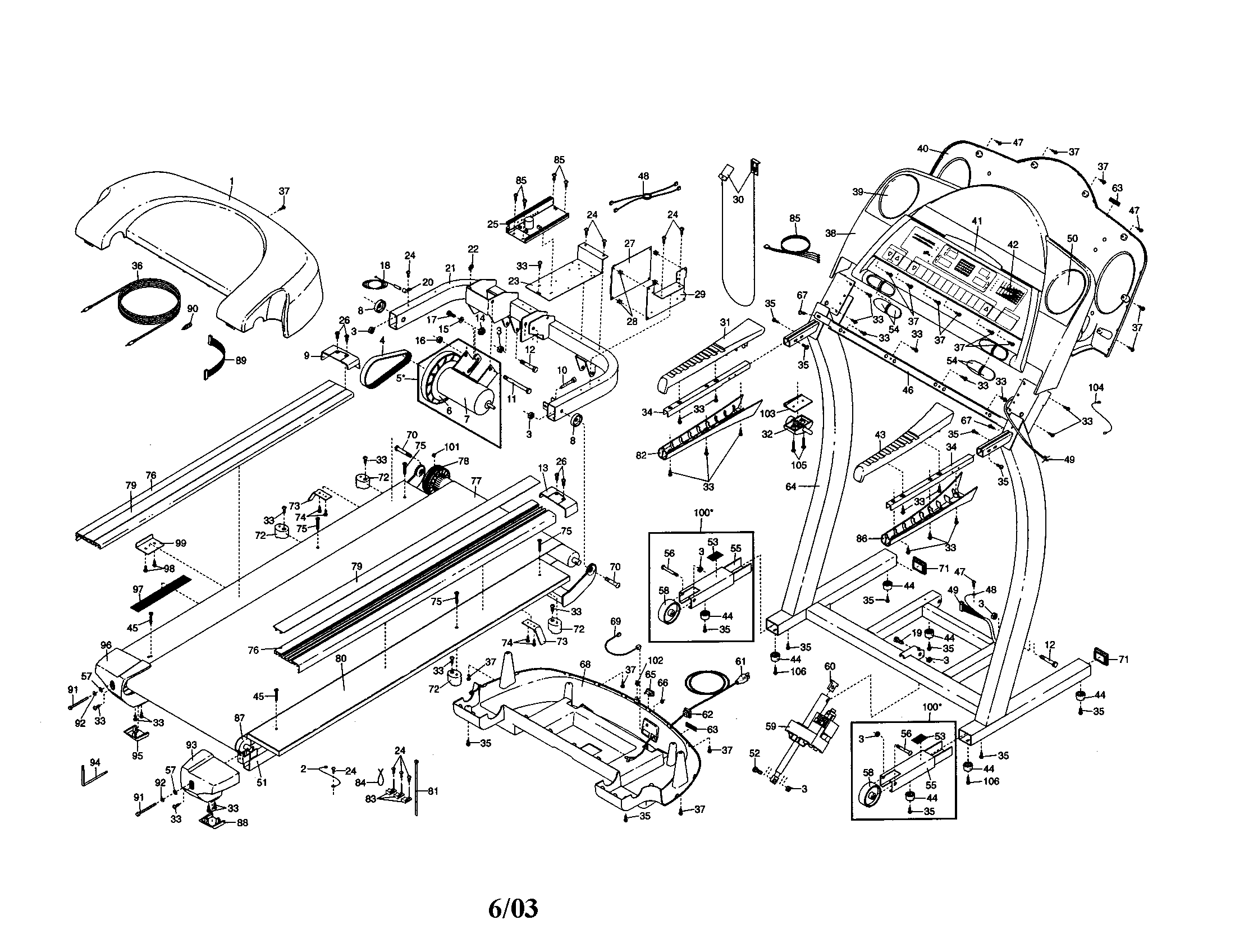 Motor/hood/console/frame