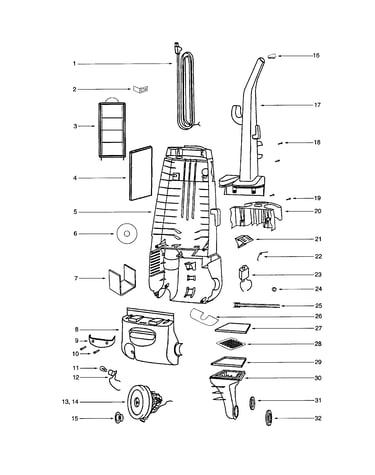 Motor/rear housing/cover