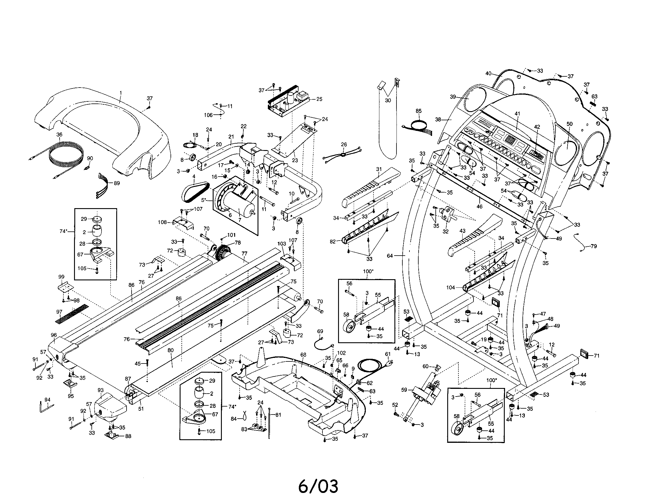 Motor/hood/console/frame