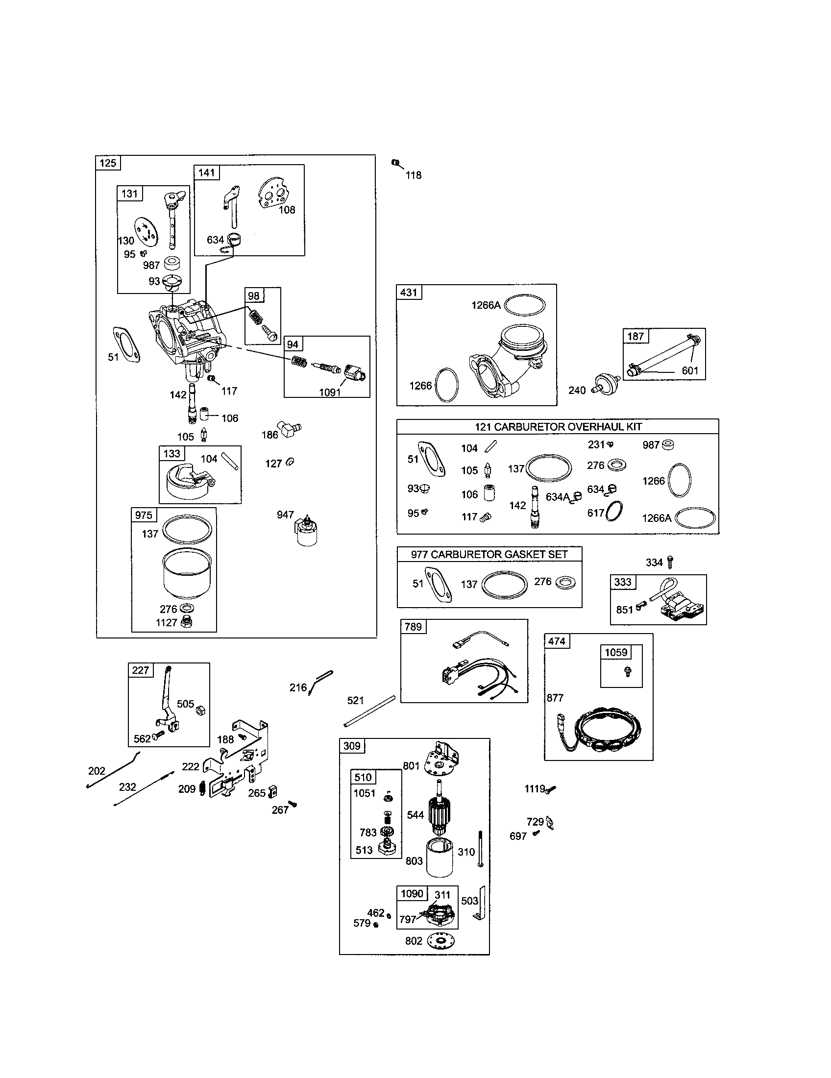 Carburetor/motor-starter