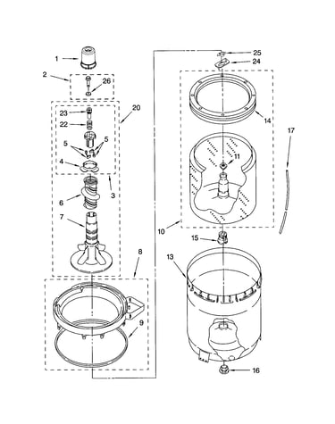 Agitator/basket/tub