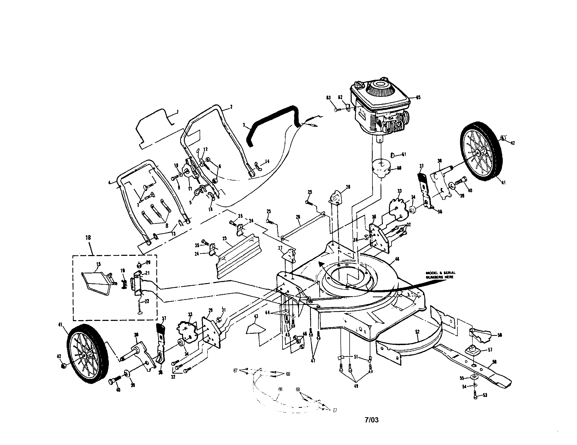 Engine/handle/housing/blade