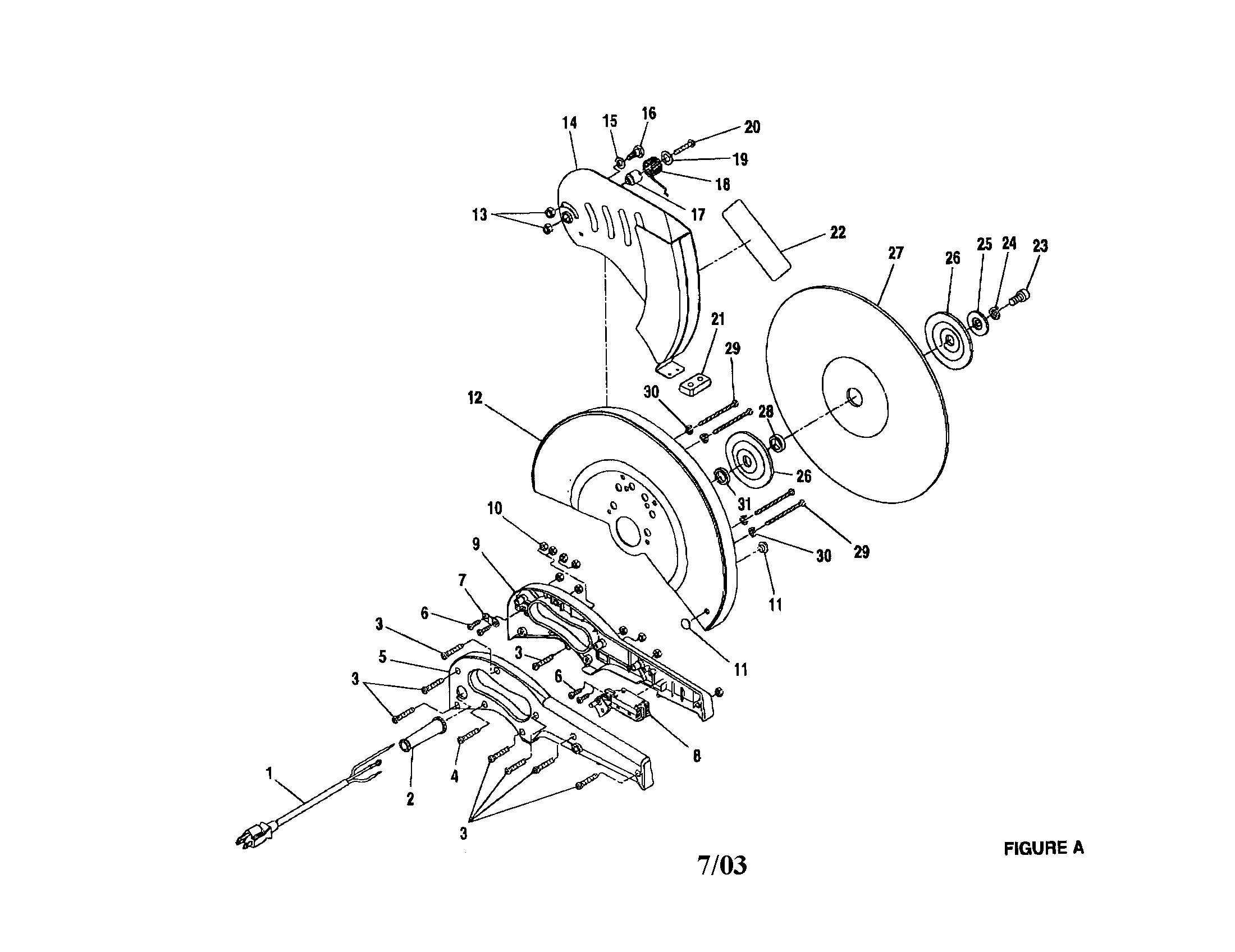 BLADE GUARD/WHEEL/HANDLE