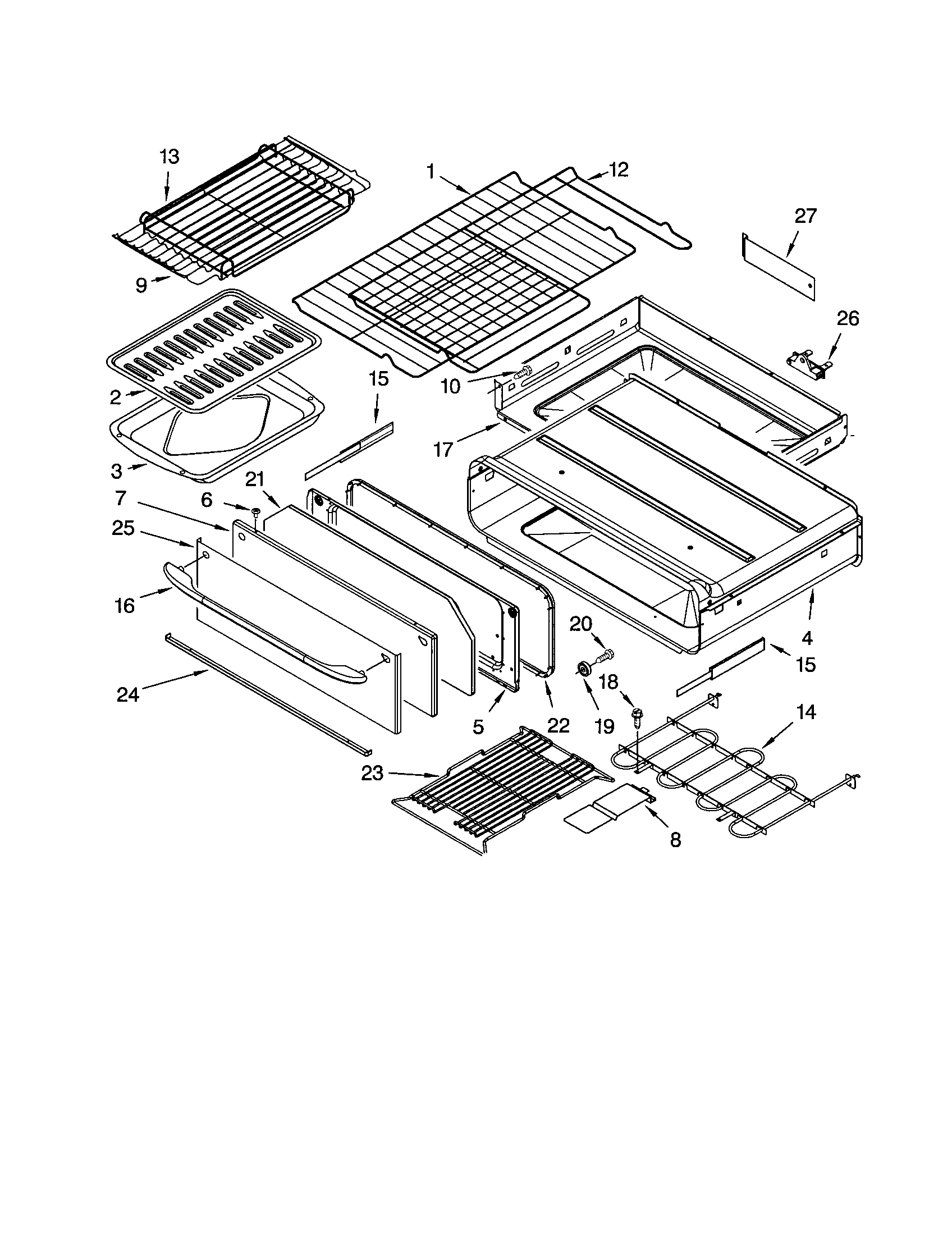 Bake drawer and broiler