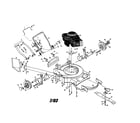 Poulan PP750PKA engine/handle/housing diagram