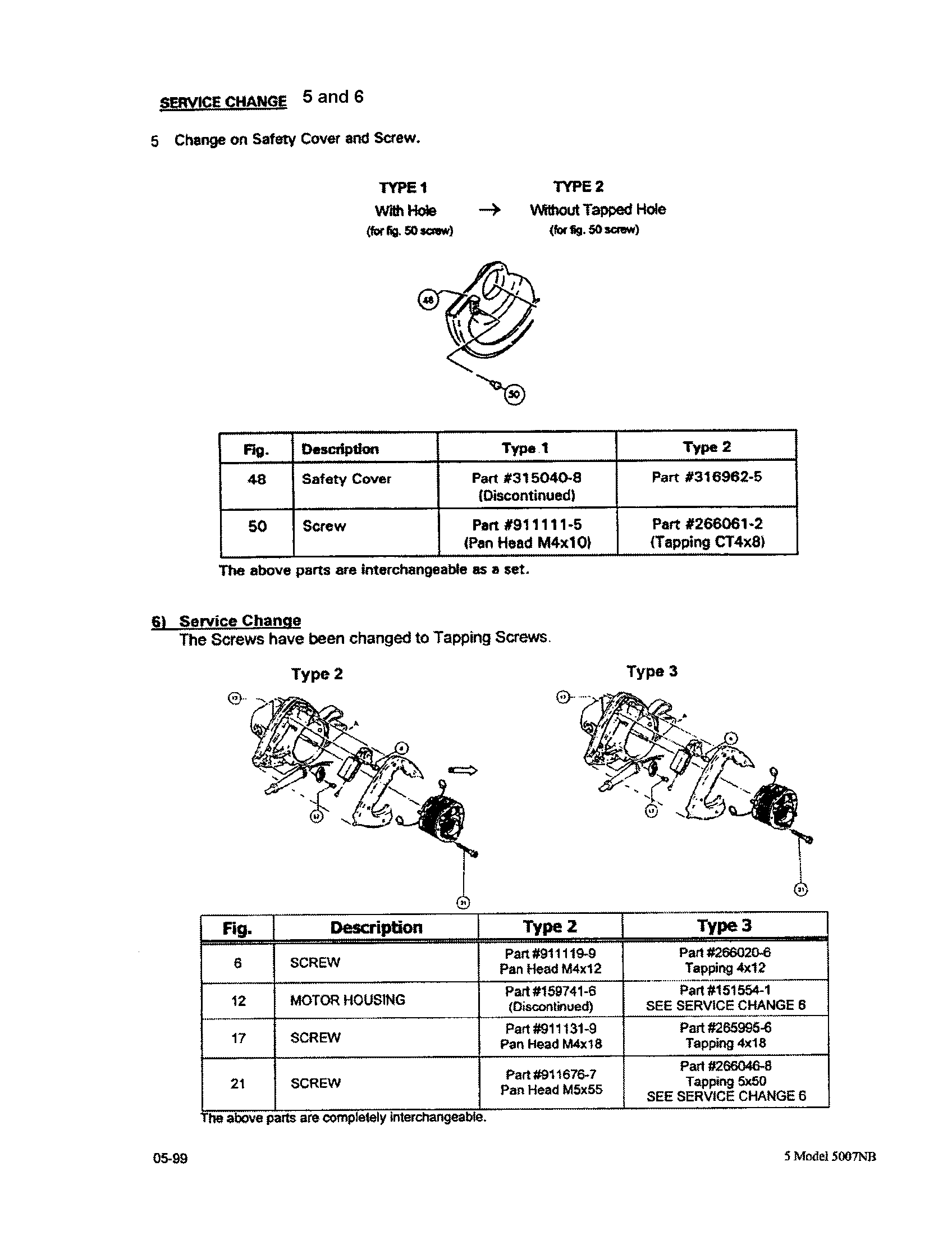 SERVICE CHANGE 5 AND 6