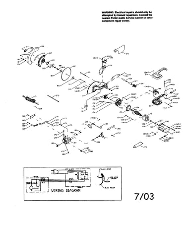Blade/motor housing/wiring diagram