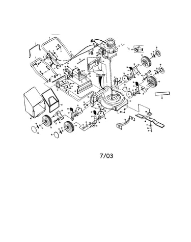 Engine/wheels/housing/handle