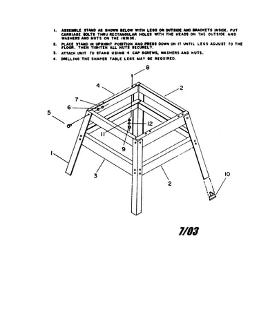 Shaper table stand