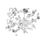 Poulan PP722SI engine/housing/handle diagram