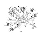 Poulan PP735A engine/housing/handle/wheels diagram