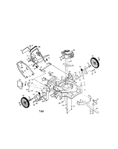 Engine/housing/handle/wheel