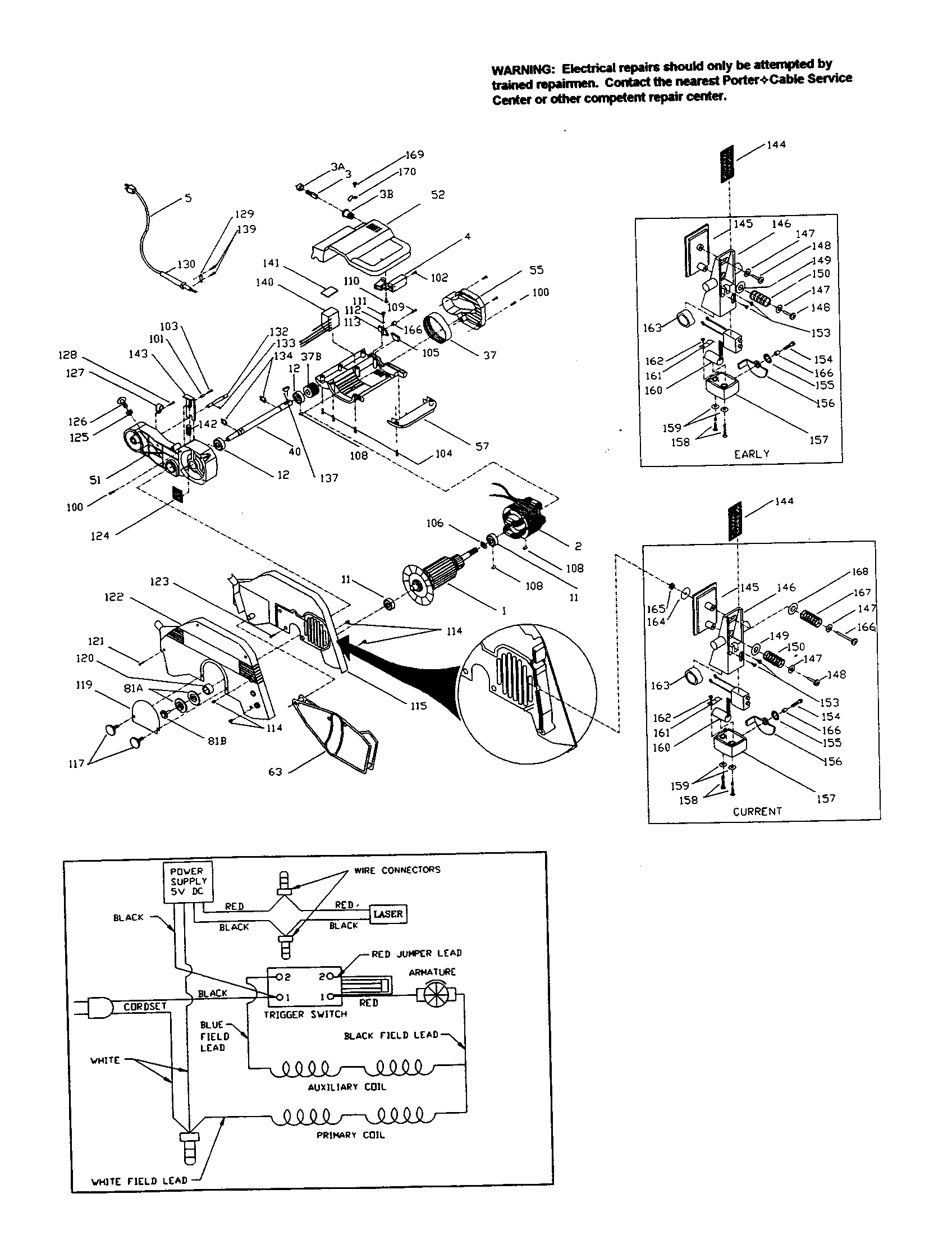 Armature/motor housing set/guard
