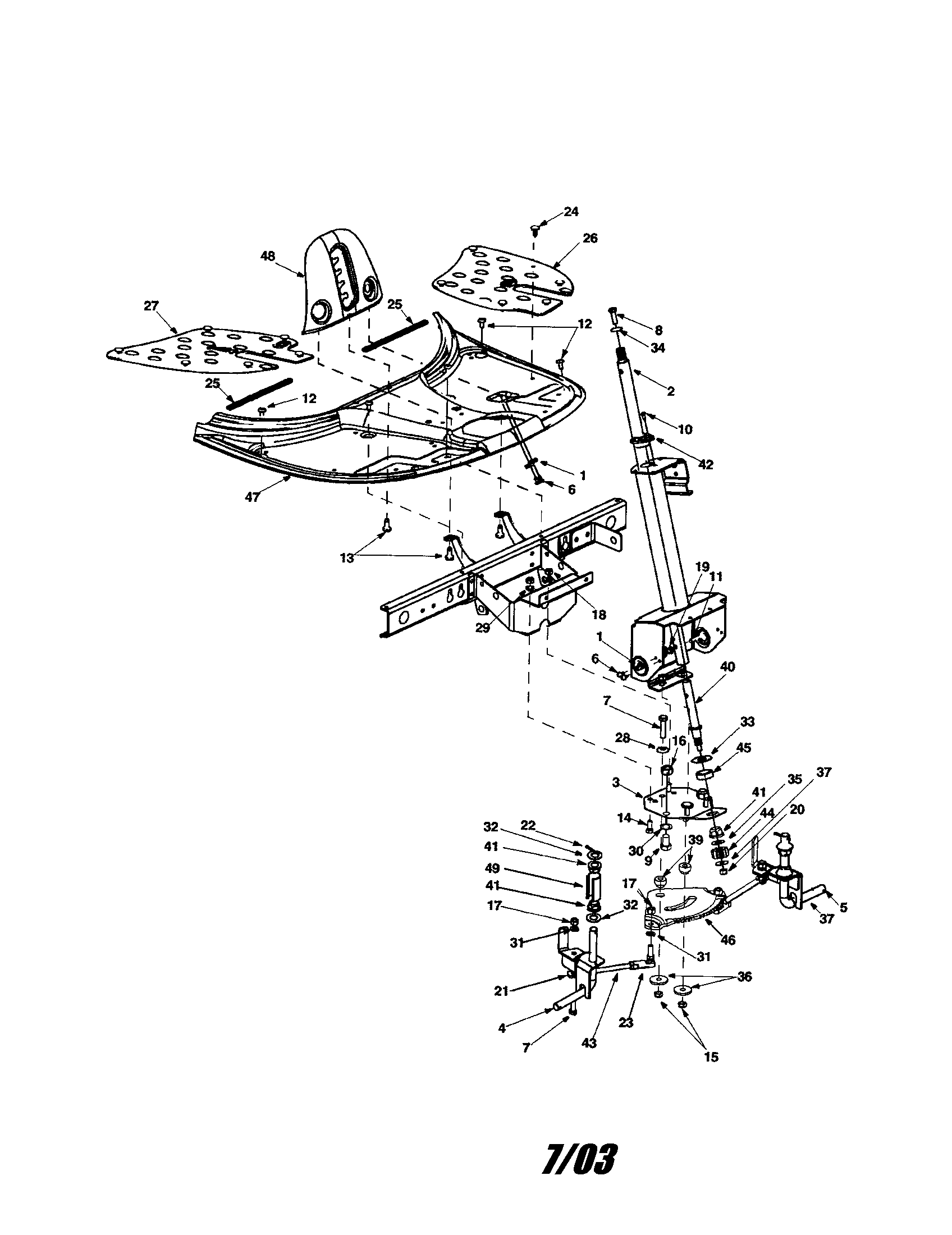Upper frame cover/axle/steering