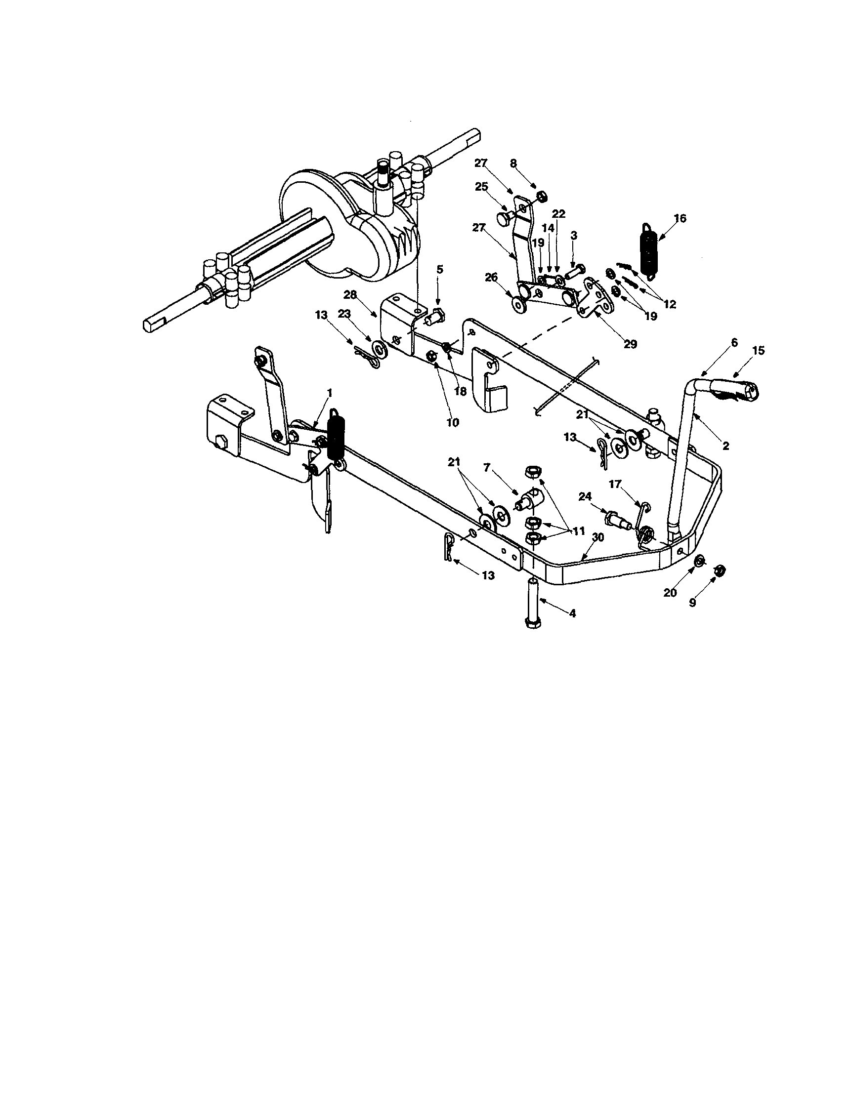Upper deck link/lift rod