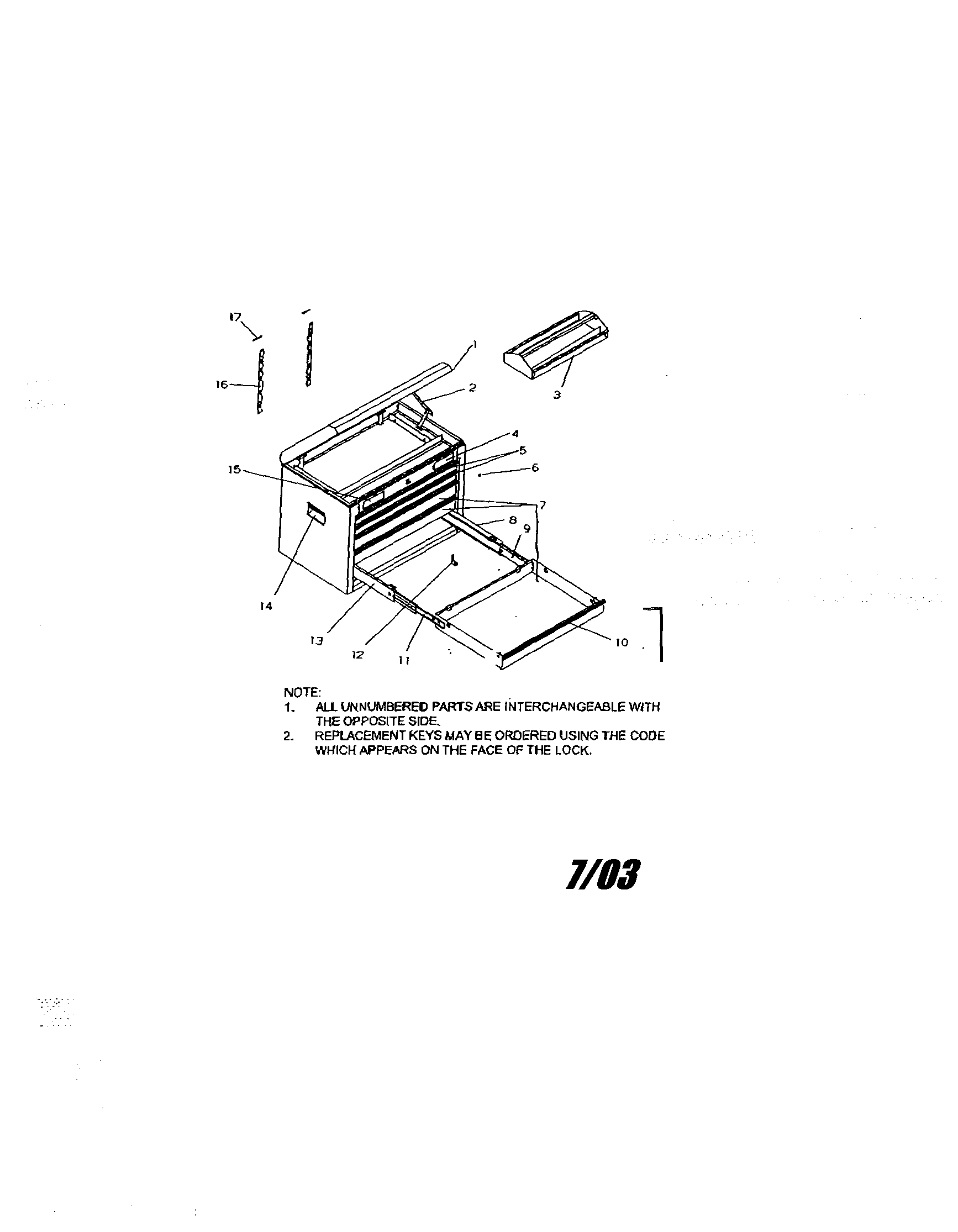 5 drawer ball bearing chest