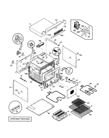 Cavity/elements upper oven