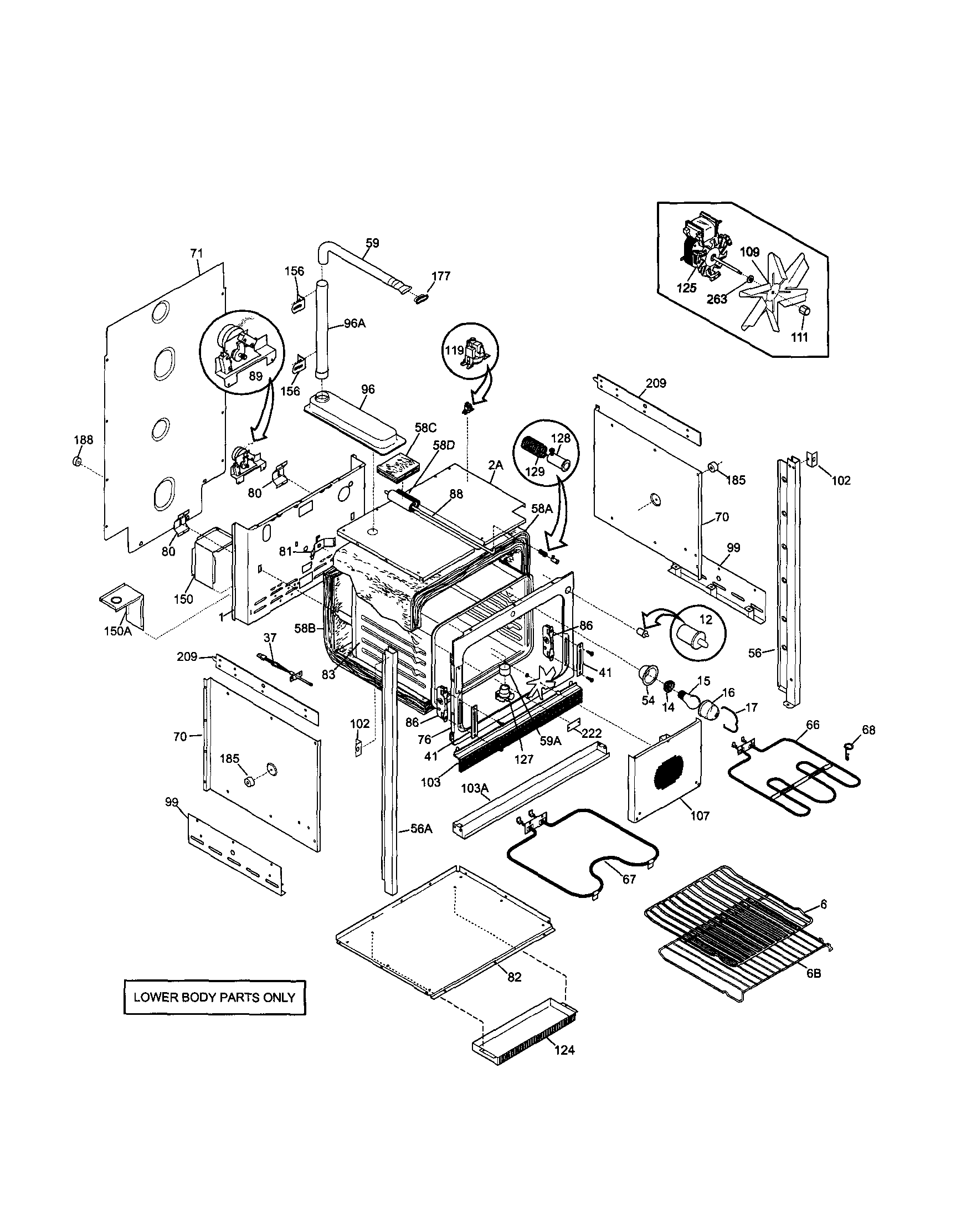 Cavity/elements lower drum