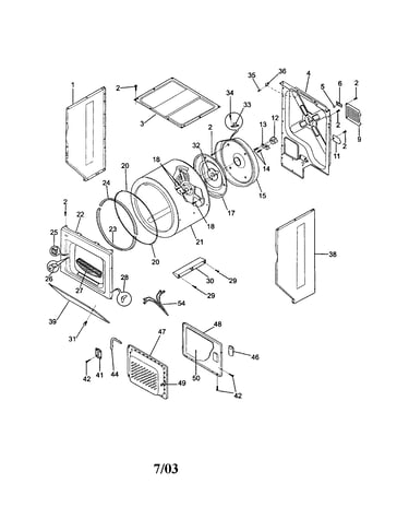 Upper cabinet/drum/heater
