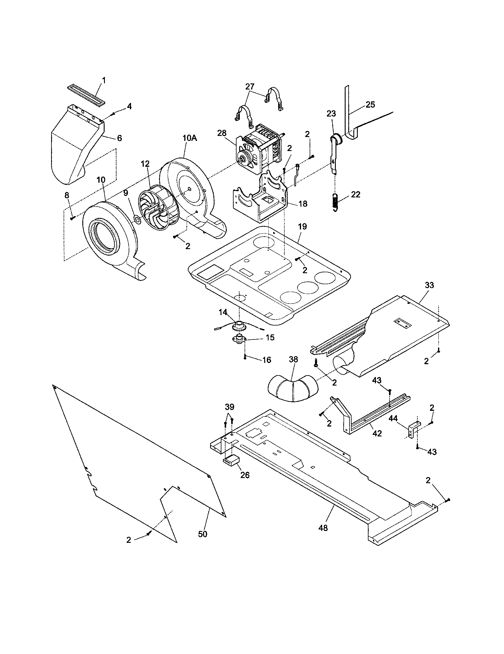 Motor/blower/belt