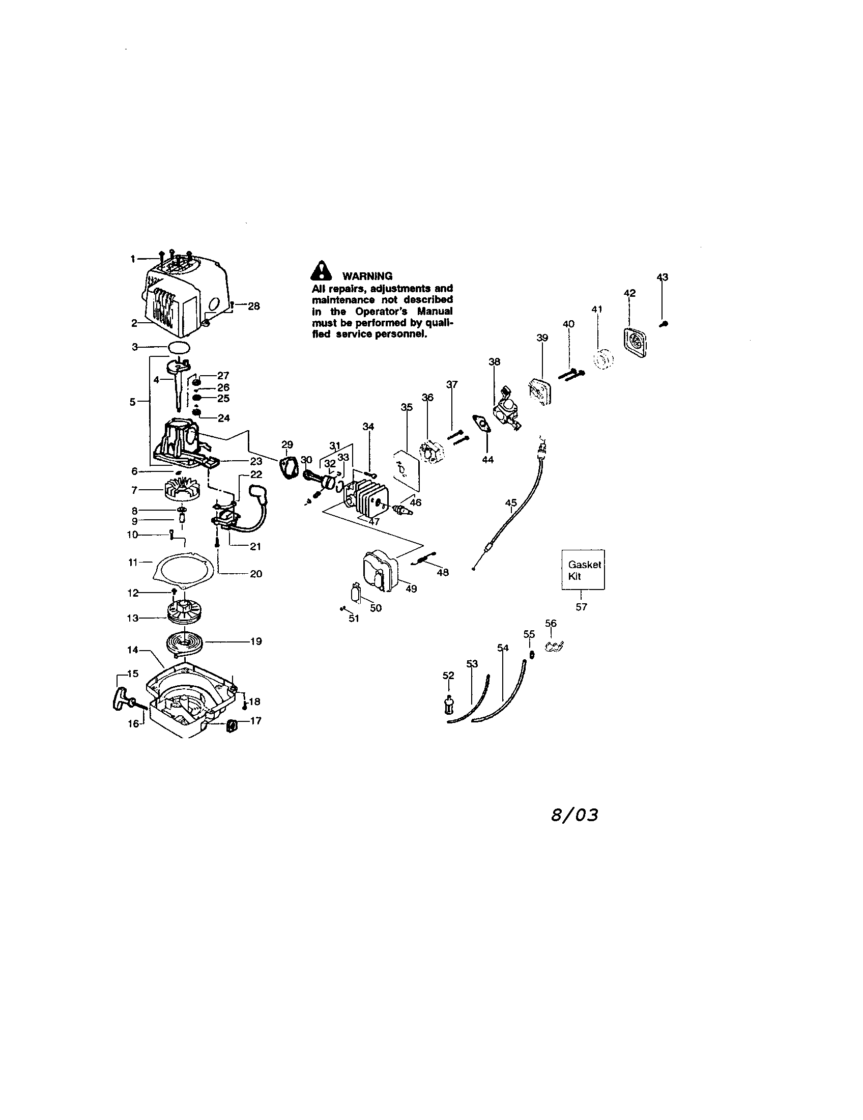 Housing shield/crankcase/cylinder