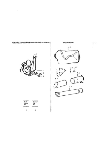 Carburetor/vacuum/blower