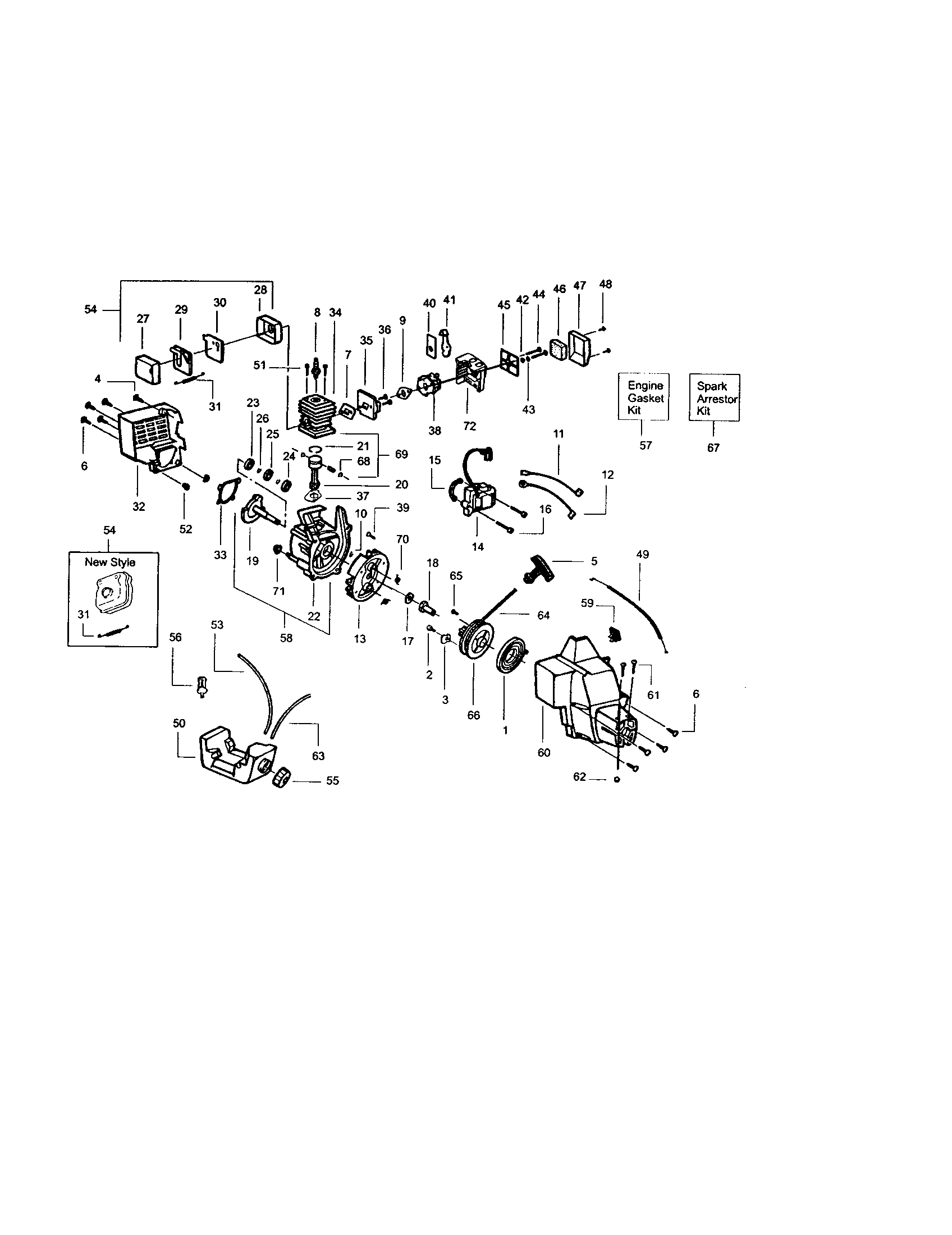 Cylinder/crankcase/crankshaft