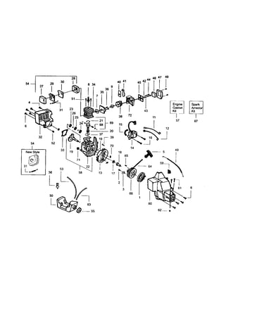 Cylinder/crankcase/crankshaft