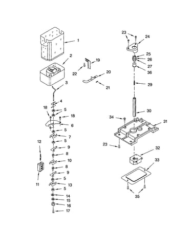 Motor and ice container