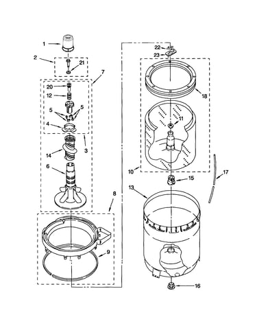 Agitator/basket/tub