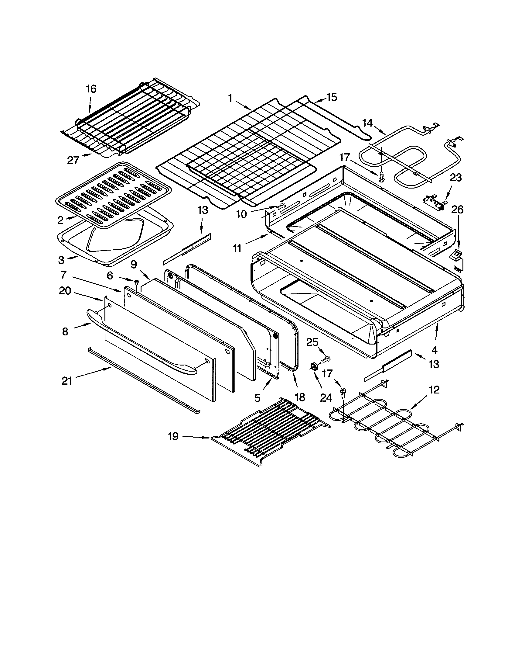 Bake drawer and broiler