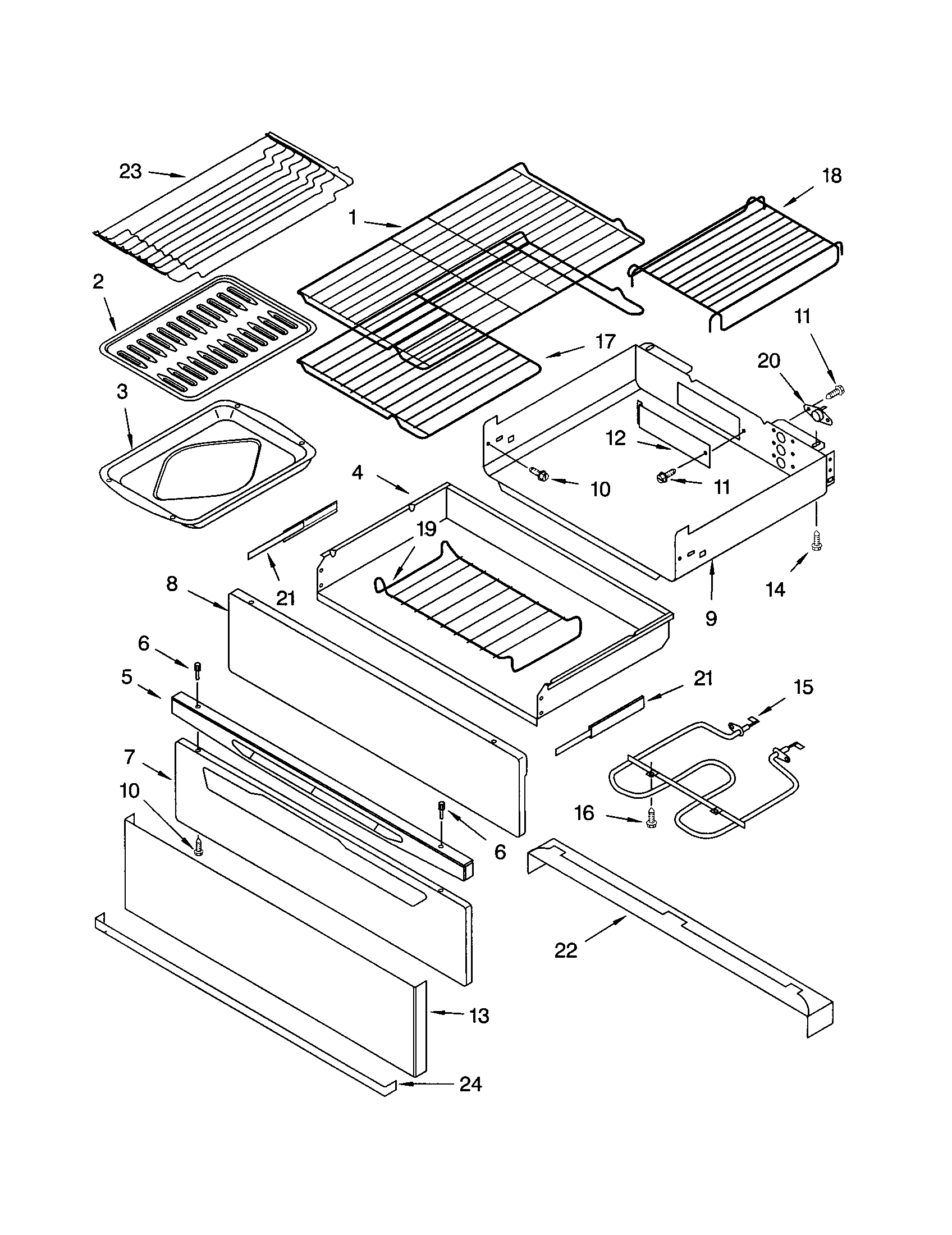 WARMING DRAWER AND BROILER