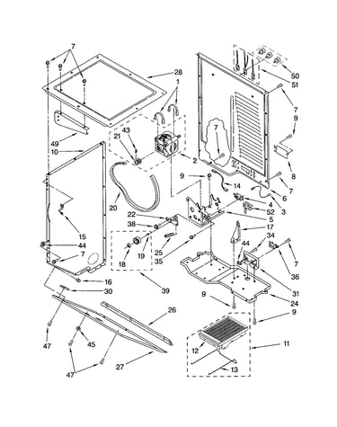 Dryer cabinet and motor