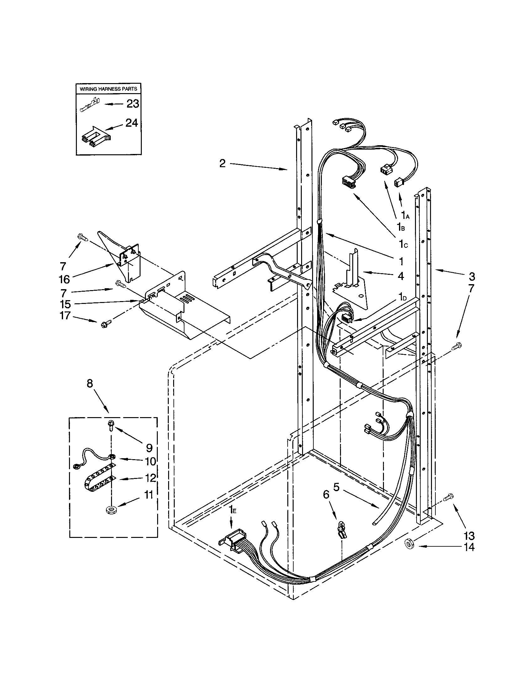 DRYER SUPPORT AND WASHER HARNESS