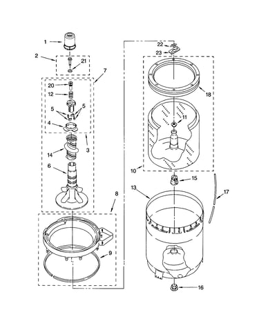 Agitator/basket/tub