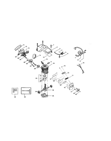 Cylinder/shield/carburetor