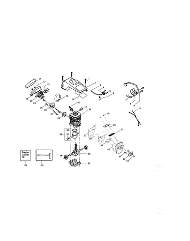 Cylinder/shield/carburetor