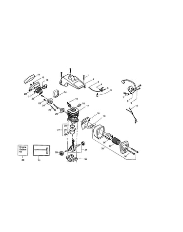 Cylinder/shield/carburetor