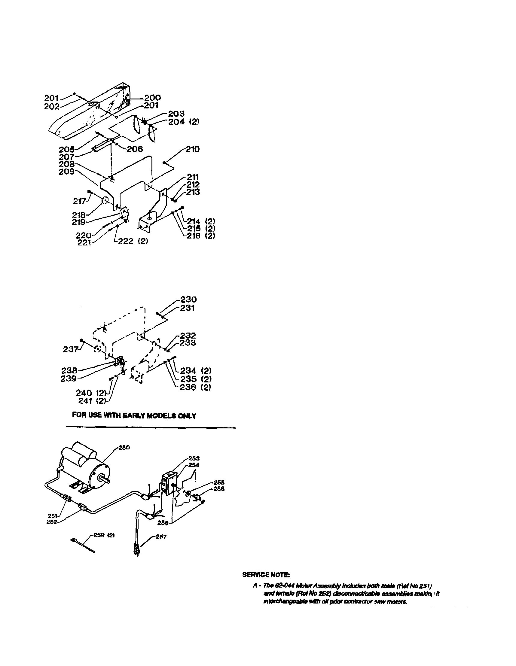 Blade guard/motor/hardware