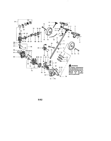 Handle/crankcase/crankshaft