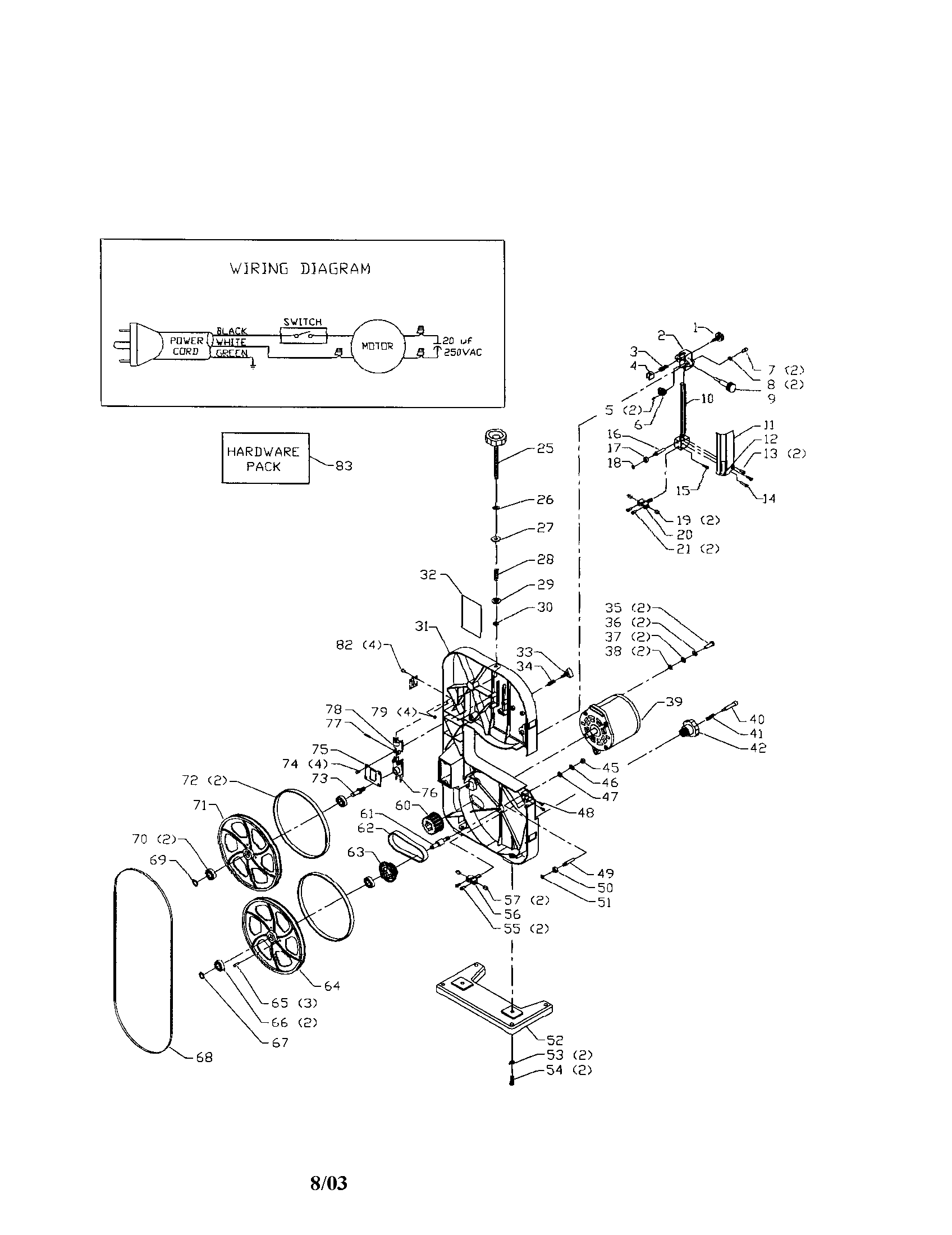 MOTOR/WIRING/FRAME/WHEEL