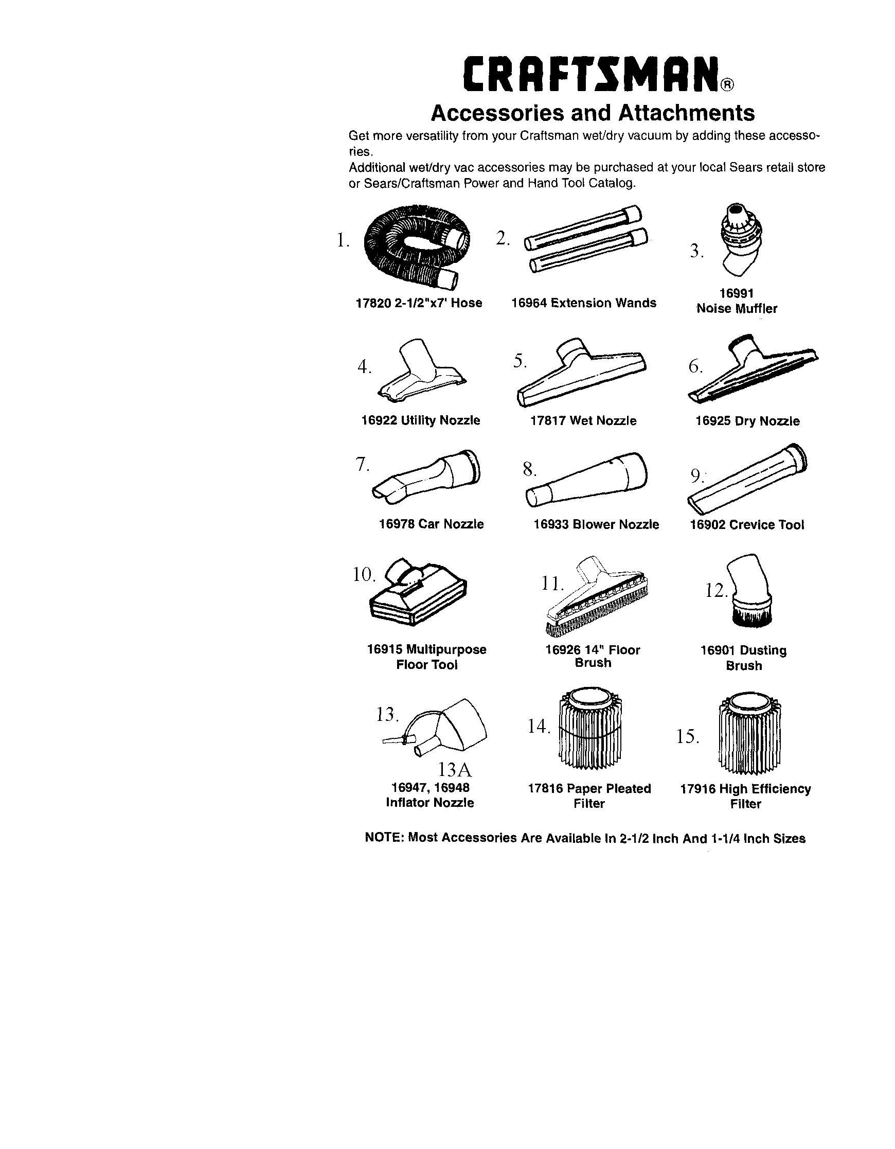 Accessories and attachments