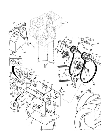 Chassis/engine/pulleys