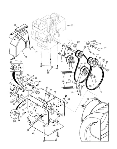 Chassis/engine/pulleys