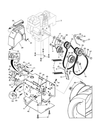 Chassis/engine/pulleys