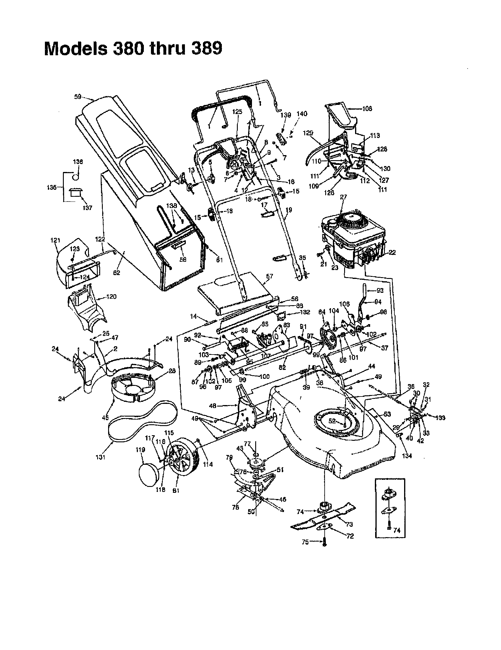 DECK/BAG/WHEELS(MODELS 380 THRU 389)