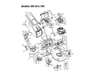 MTD 12A-377B062 deck/bag/wheels(models 380 thru 389) diagram